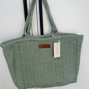 Laura Ashley Sage Green Quilted Tote Bag